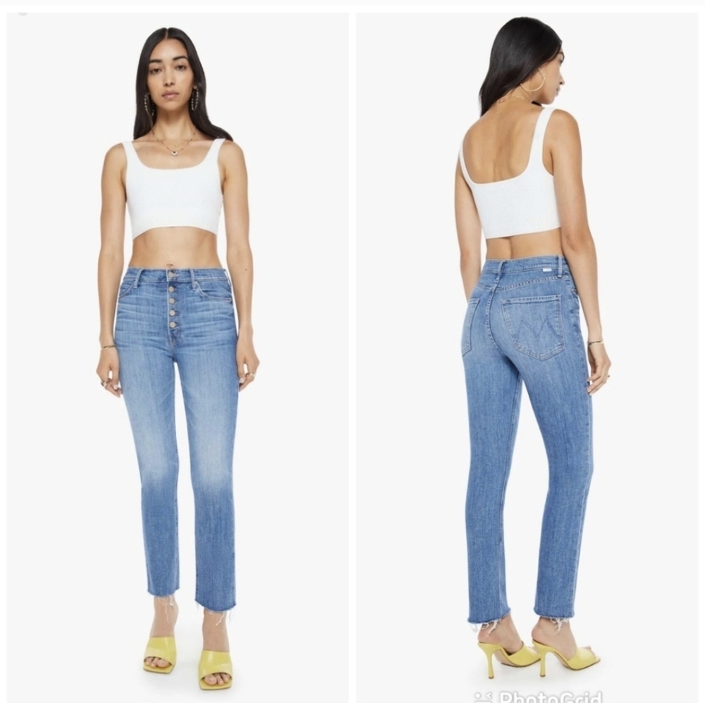 Mother The Pixie Dazzler Ankle Fray In Boogie Down Cotton Stretch Jeans(27) - Picture 4 of 13